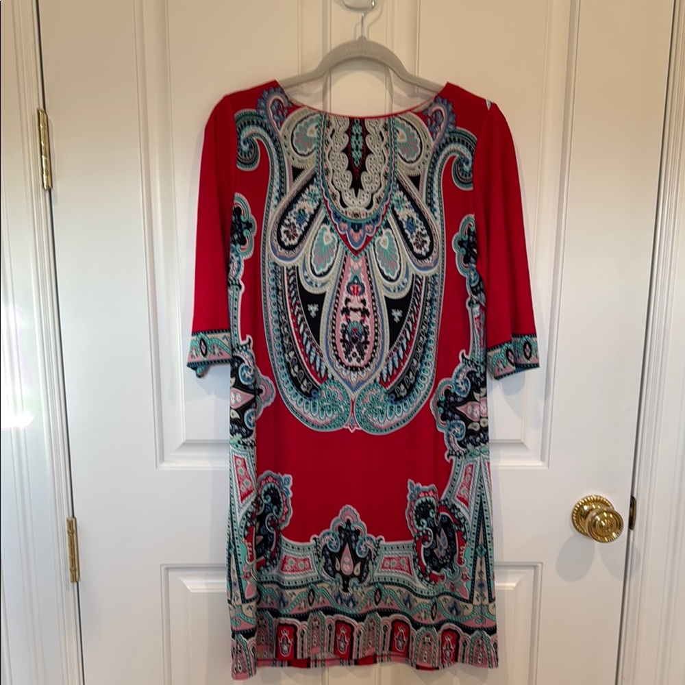 Red Paisley Print Dress